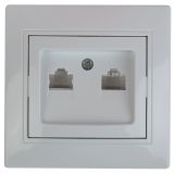 Розетка информационная 2xRJ45, СУ, Plano, антрацит 1-304-05 Intro Б0044576 ЭРА