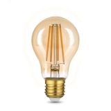 Лампа светодиодная филаментная LED 10 Вт 820 лм 2400К AC185-265В E27 А60 (груша) теплая золотистая колба Black Filament Gauss 102802010 GAUSS