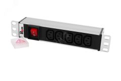 Блок розеток Rem-10 без шнура с выключателем 5 IEC 60320 C13 вход IEC 60320 C14 10A 10' R-10-5C13-V-220-Z REM