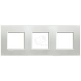 LivingLight Рамка прямоугольная 3 поста Серебро LNA4802M3AG BTicino