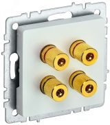 BRITE Аудиорозетка 4 поста РА10-БрЖ жемчуг BR-S40-K36 IEK