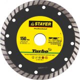 Круги отрезные алмазные TURBO 150 мм 22.2 мм Professional 3662-150_z01 STAYER