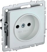 BRITE Розетка 1 пост без заземления с защитными шторками 10А РСш10-2-БрЖ жемчуг IEK BR-R13-10-K36 IEK