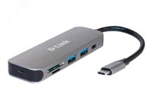 Разветвитель USB 2 порта USB 3.0 Type-A 1хUSB Type-C, 1хSD/microSD 128694 D-Link