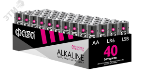 Элементы питания алкалиновые LR 6  (AA) ФАZА Alkaline (40 шт. в упаковке) LR6A-P40 JazzWay