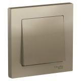 Выключатель одноклавишный ATLASDESIGN схема 1 10АХ в сборе шампань ATN000512 Systeme Electric
