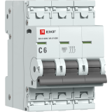 Автоматический выключатель 3P 6А (С) 6kA ВА 47- 63N PROxima M636306C EKF