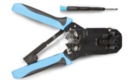 Инструмент обжимной для RJ-45/ RJ-12/ RJ-11 8P8C 6P6C 4P4C профессиональный с храповым механизмом 35549 Hyperline