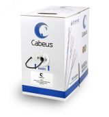 Кабель витая пара UTP-4P-Cat.5e-SOLID-BK UTP (U/UTP), категория 5e, 4 пары (24 AWG), одножильный, PVC нг(А)-LS, черный (305 м), системная гарантия 25 лет. 7252c Cabeus