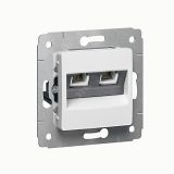 Cariva Розетка компьютерная RJ45 UTP категория 6 2 поста белая 773642 Legrand