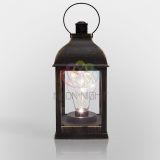 Фонарь декоративный с лампочкой, бронзовый корпус, размер 10,5х10,5х22,5 см, тёплый белый 513-053 Neon-Night
