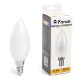 Лампа светодиодная LED 15вт Е14 теплый матовая свеча FILAMENT 38255 FERON