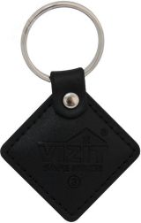 Ключ RF (RFID-13.56 МГц). Кожаный брелок с тиснением логотипа, черный. Встроенная защита от несанкционированного копирования. Используется совместно с модификациями блоков вызова и контроллеров ключей, имеющих в наименовании литеру - F. Ключ VIZIT-RF3.2 ч