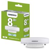 Лампа светодиодная T80 таблетка 8Вт 230В 6500К GX53 GENERICA LL-T80-08-230-65-GX53-G IEK