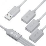 Хаб USB 2.0 на 3 порта, 0.35 м., гибкий, белый 1000636958 Greenconnect