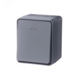 AtlasDesign Profi54 выключатель одноклавишный с подсветкой IP54 10 АХ, АНТРАЦИТ, Россия ATN544013 Systeme Electric