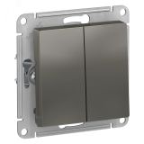 Выключатель двухклавишный ATLASDESIGN схема 5 10АХ механизм сталь ATN000951 Systeme Electric