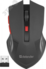 Мышь беспроводная Accura мм-275 800-1600 dpi, 6 кнопок, красный 52276 Defender