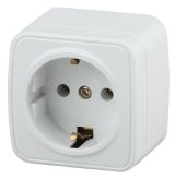 Розетка 2P+E Schuko, 16A-250В, ОУ, Polo, белый, 3-202-01 Б0036098 ЭРА