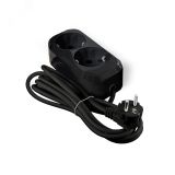 Удлинитель UNIVersal Е-302 ПВС 3*1 2гн. с/з 3м (еврослот) черный 2176 UNIVersal