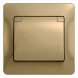 GLOSSA Розетка с заземлением со шторками с крышкой титан в сборе IP20 GSL000446 Systeme Electric
