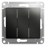 GLOSSA Выключатель трехклавишный сх.3 антрацит в рамку GSL000731 Systeme Electric