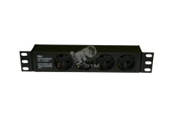 Блок розеток 10' 250В 1U 16А 4хSchuko IEC 60320 C14 алюминиевый 255009 Hyperline
