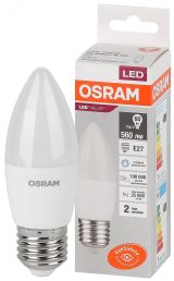 Лампа светодиодная LED 7 Вт E27 6500К 560Лм свеча 220 В (замена 60Вт) OSRAM 4058075579507 LEDVANCE