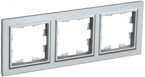 BRITE Рамка 3 поста РУ-3-БрА алюминий BR-M32-K47 IEK