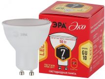 Лампа светодиодная ECO LED MR16-7W-827-GU10 (диод, софит, 7Вт, тепл, GU10) (10/100/4000) Б0040874 ЭРА