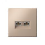 ARTGALLERY РОЗЕТКА двойная компьютерная RJ45+RJ45, кат.6А, механизм, ПЕСОЧНЫЙ GAL001288 Systeme Electric