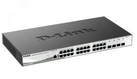 Коммутатор управляемый L2 24 порта 10/100/1000 Мб/с, 4хSFP+ 128014 D-Link