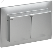 SKANDY Розетка 2-местная и крышкой 16А в сборе IP44 SK-R12S серебряный IEK SK-R26-16-44-K23-F IEK