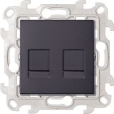 Розетка для передачи данных 2xRJ45 Cat.6 UTP цвета графит S24 Harmonie 2410600-038 Simon