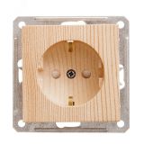 W59 Розетка скрытая с заземлением со шторками в рамку  сосна RS16-152-7-86 Systeme Electric
