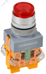 Кнопка D7-11D d=22мм 1з+1р с подсв. кр. GENERICA BBT50-11D-3-12-K04-G IEK