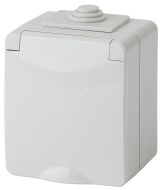 Розетка 2P+E IP65, 16A-250В, ОУ, Эра Эксперт, серый, 11-2601-03 Б0035988 ЭРА