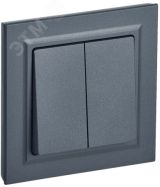 BRITE Выключатель двухклавишный 10А в сборе ВСР10-2-0-БрМ маренго IEK BR-V20-0-10-K35-F IEK