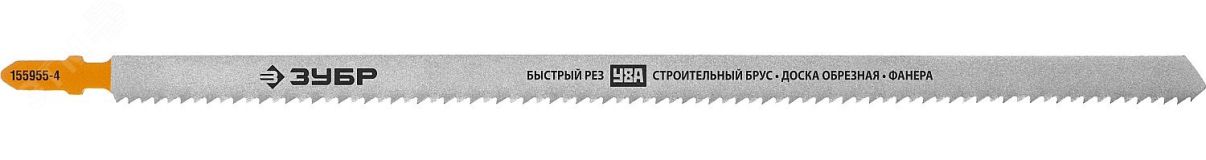 Полотна для эл/лобзика, T225B,  HCS сталь,  по дереву,  строит. брус,  Т-хвостовик,  шаг 3мм,  225мм,  2шт. 155955-4 ЗУБР