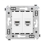 Avanti Компьютерная розетка RJ-45 без шторки в    стену, кат.5е двойная, Белое облако 4400664 DKC