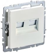 BRITE Розетка компьютерная двойная кат.5E RJ45 РК10-2-БрЖ жемчуг BR-K20-1-K36 IEK