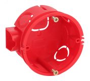 Коробка установочная KUTS-68-42-s-red усиленная для твердых стен с саморезами, стыковочные узлы красная IP20 Б0051809 ЭРА