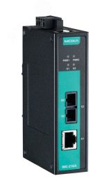 Медиаконвертер промышленный Gigabit Ethernet      10/100/1000BaseTX в 100/1000Base SC (одномодовое  оптоволокно) в металлическом корпусе IMC-21GA-LX-SC MOXA