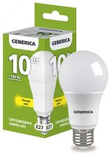 Лампа светодиодная A60 груша 10Вт 230В 3000К E27 GENERICA LL-A60-10-230-30-E27-G IEK