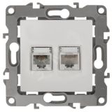 Розетка комбинированная RJ45+RJ11, Эра12, белый, 12-3109-01 Б0018248 ЭРА
