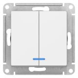 ATLASDESIGN 2-клавишный ВЫКЛЮЧАТЕЛЬ с подсветкой, сх.5а, 10АХ, механизм, ЛОТОС ATN001353 Systeme Electric