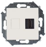 Розетка HDMI v1.4 цвета слоновая кость S15 1591407-031 Simon