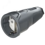 Розетка каб 16A/250V/2P+E/IP20 корпус темносерый, маркер черный 00-00027021 PCE