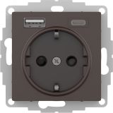 ATLASDESIGN РОЗЕТКА 16А c 2 USB A+C, 5В/2,4А/3,0А, 2х5В/1,5А, механизм, МОККО ATN000632 Systeme Electric