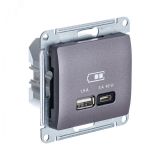 GLOSSA USB РОЗЕТКА A + тип-C 45W высокоскор.заряд. QC, PD, механизм, СИРЕН.ТУМАН GSL001429 Systeme Electric